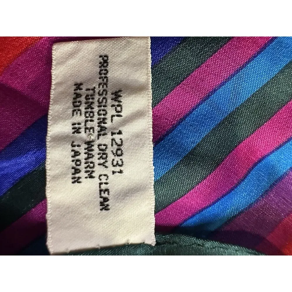 Vintage Multicolored Silk Scarf Made In Japan Approximately 24 In.²